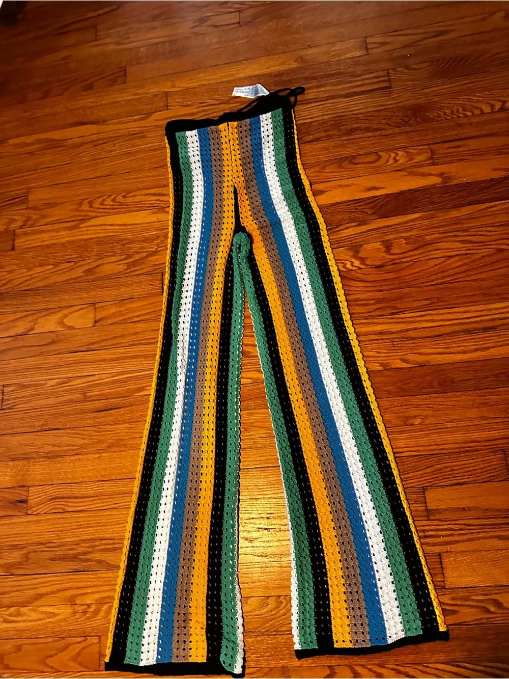 Mango x Simon Miller Striped Openwork Knit trousers - Picture 1 of 5